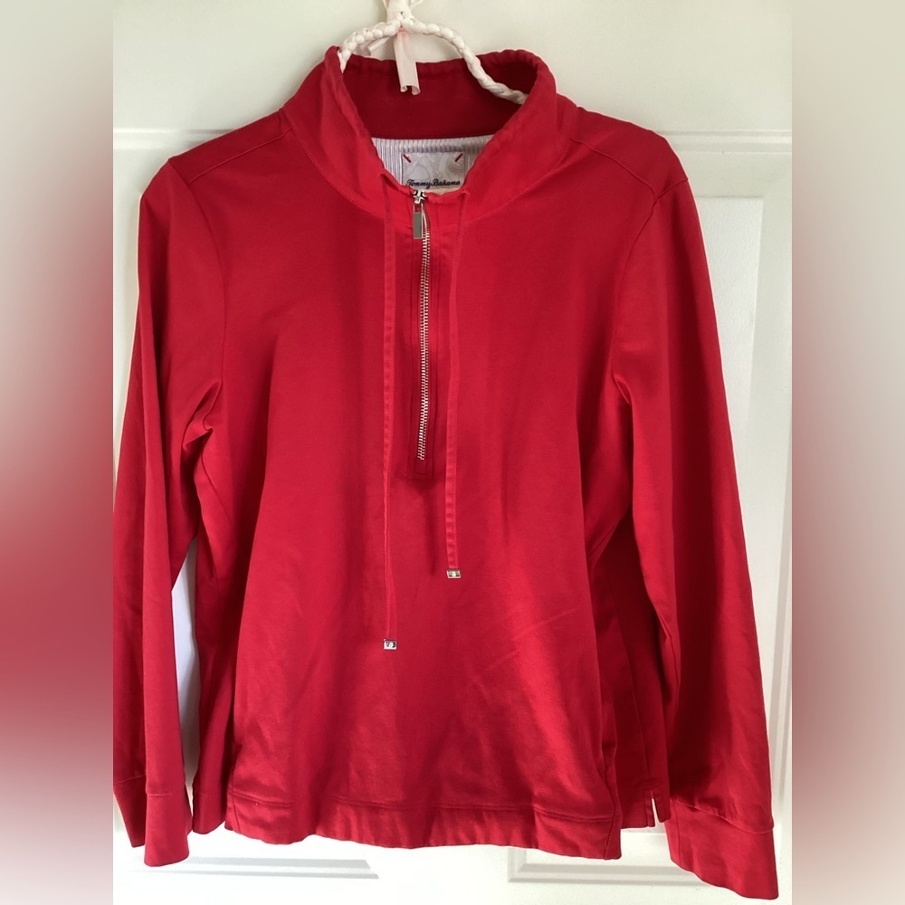 Tommy Bahama 1/4 zip, drawstring, pockets TOP-Red —SZ M
U1